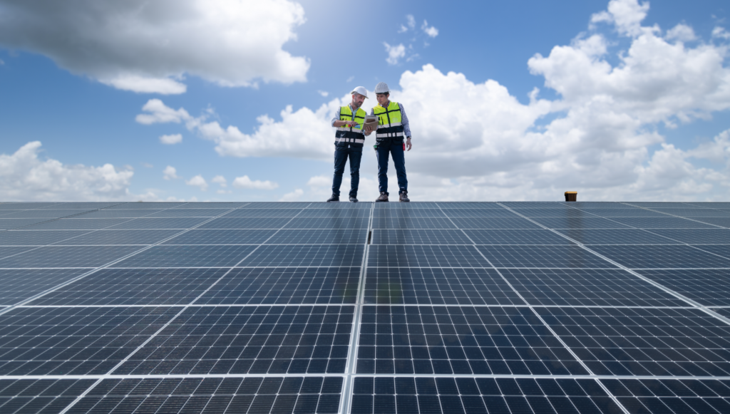 Ideale plaatsing van zonnepanelen door installateur